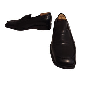 Pakerson Italian Handmade Leather Slip-on Oxford Shoes Size 13 Black